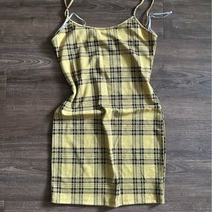 Fashion Nova plaid yellow dress